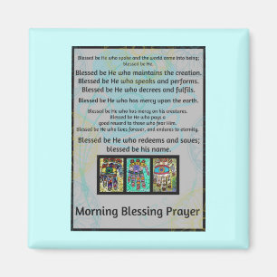 Judisk Hamsa för Batik för morgonvälsignelsebö Magnet