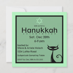 Judisk Kitty Davidstjärna Hanukkah Inbjudningar