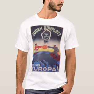 Judisk komplottpropagandaaffisch tee shirt