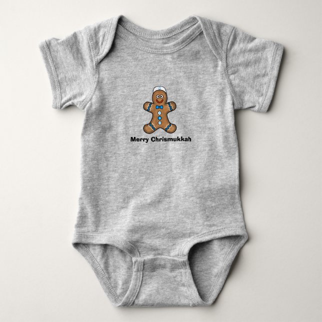 Judisk pepparkaksgubbe Baby T-shirt med korta ärma (Framsida)