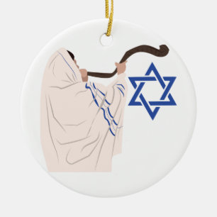 Judisk Shofar Julgransprydnad Keramik