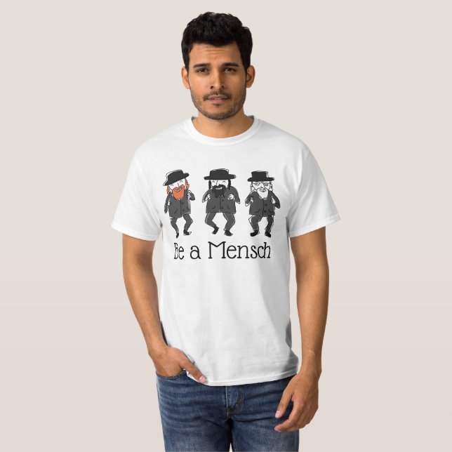 Judisk skjorta - Var en Mensch T Shirt (Hel framsida)
