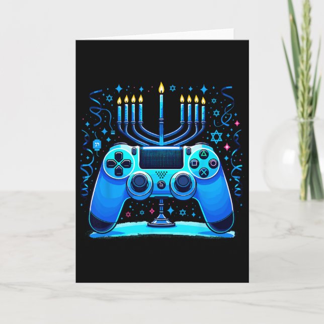 Judisk spelkonsollgamlare Hanukkah Chanukah Kort (Framsida)