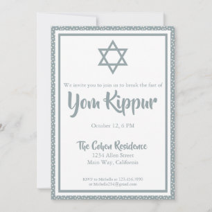 Judisk Yom Kippur Bryt fastan Middagsparty Inbjudningar