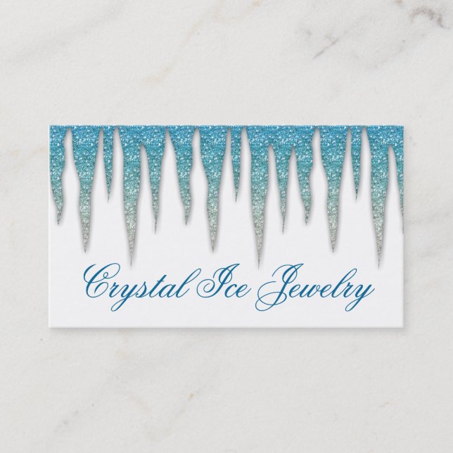 Judiska Affärskortet Icicle Blue Silver Visitkort (Framsida)