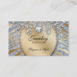 Judiska Affärskortet Zebra Glitter Silver Guld Visitkort