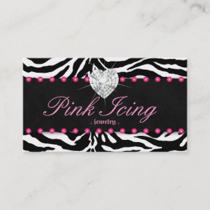 Judiska Affärskortet Zebra Rosa Dots Heart Visitkort