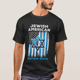 Judiska amerikanska kulturarvsmånaden Flagga USA I T Shirt