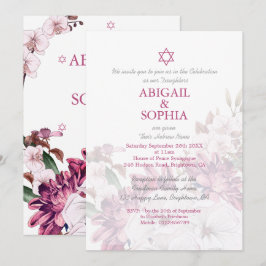 Judiska Blommigten Twin Girls Naming Ceremony Hebr Inbjudningar