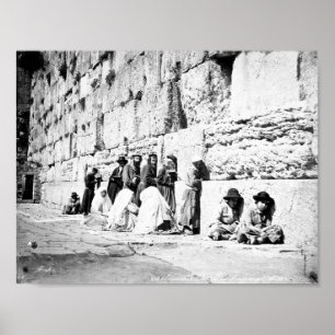 Judiska böner i Westerna muren, Jerusalem Poster