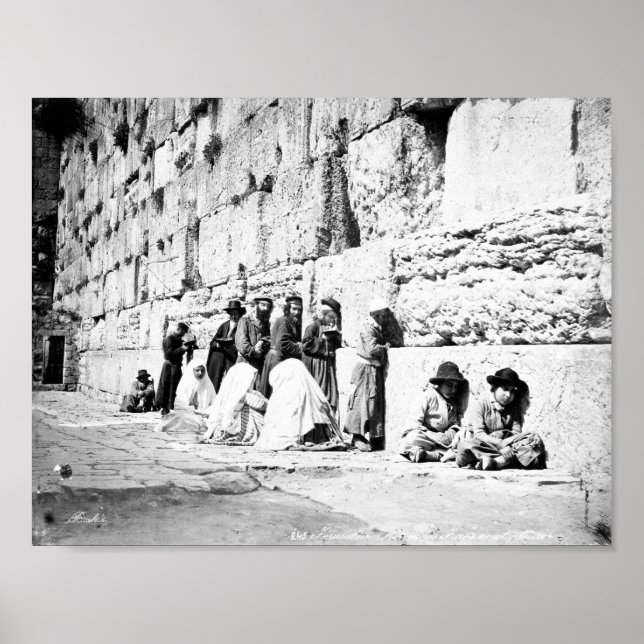 Judiska böner i Westerna muren, Jerusalem Poster (Framsidan)