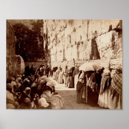 Judiska böner vid vaktmuren i Jerusalem Poster