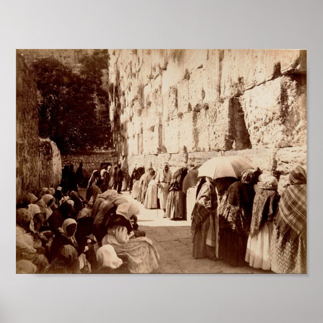 Judiska böner vid vaktmuren i Jerusalem Poster (Framsidan)