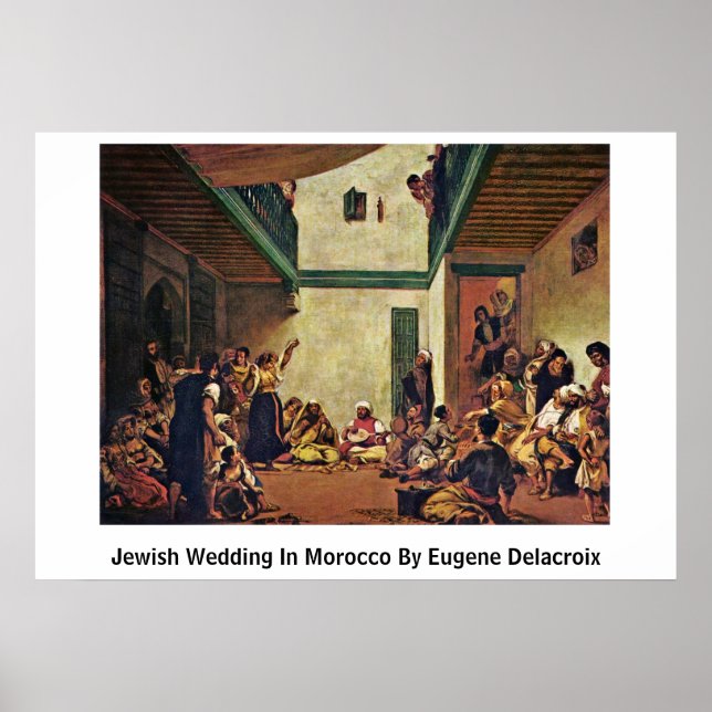 Judiska Bröllop i Marocko av Eugene Delacroix Poster (Framsidan)