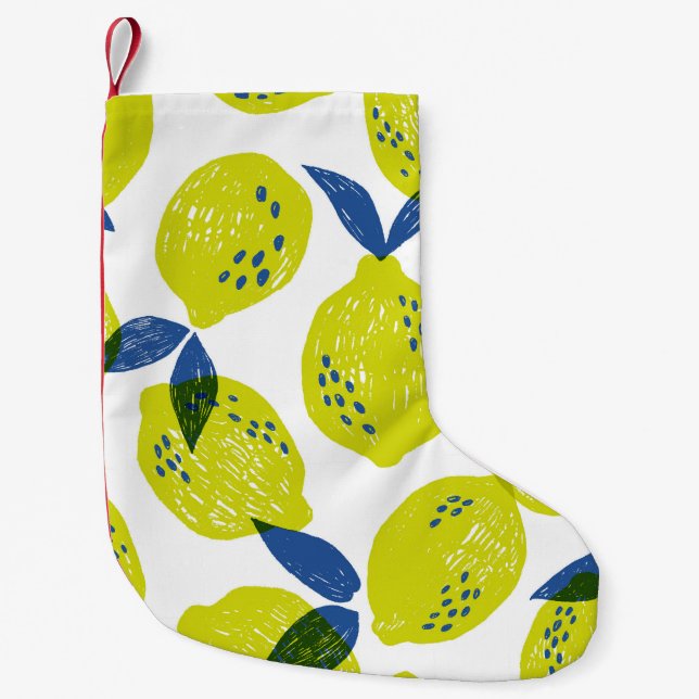 Judiska citroner: vintage sömlös mönster. liten julstrumpa (Framsidan)