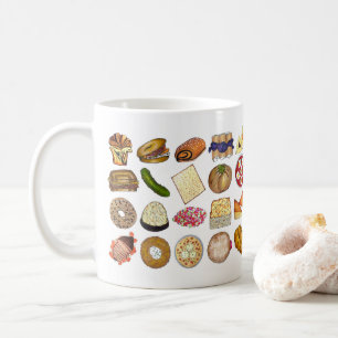 Judiska Cuisineet Helgdag Middag Mat Skriv ut Kaffemugg