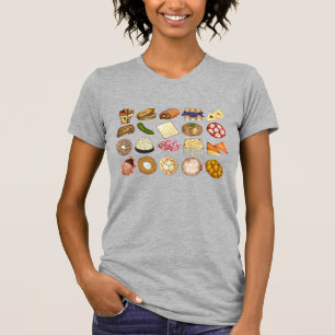 Judiska Cuisineet Helgdag Middag Mat Skriv ut T Shirt