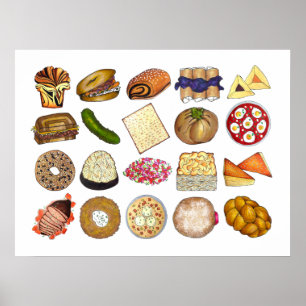 Judiska Cuisineet Mat Illustration Köksdeeller Poster