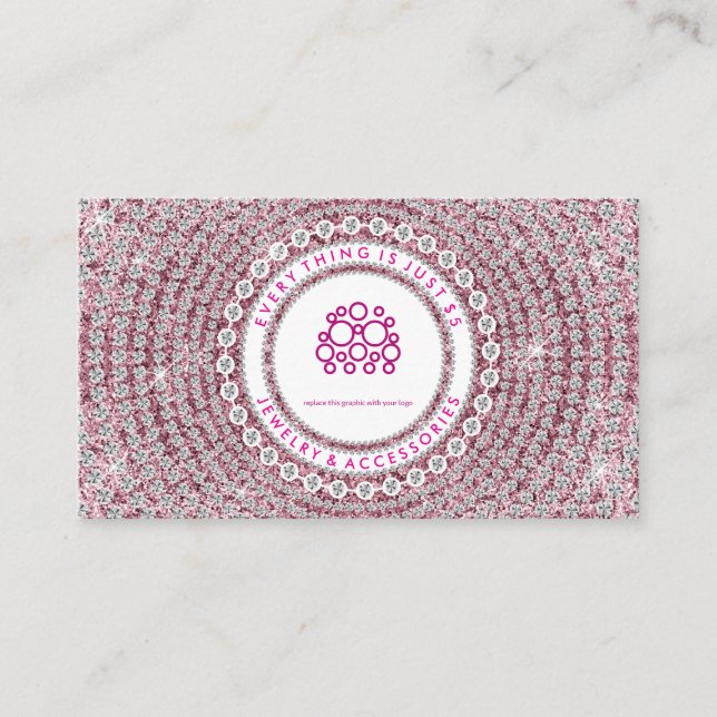 Judiska diamanter Rosa Visitkort (Framsida)