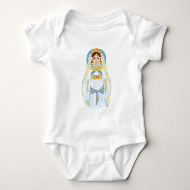 Judiska drottningen Esther Matryoshka Baby Bodykos T Shirt (Framsida)
