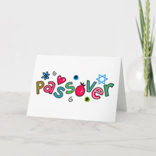 Judiska festivalen i Passover Text Hälsning Kort