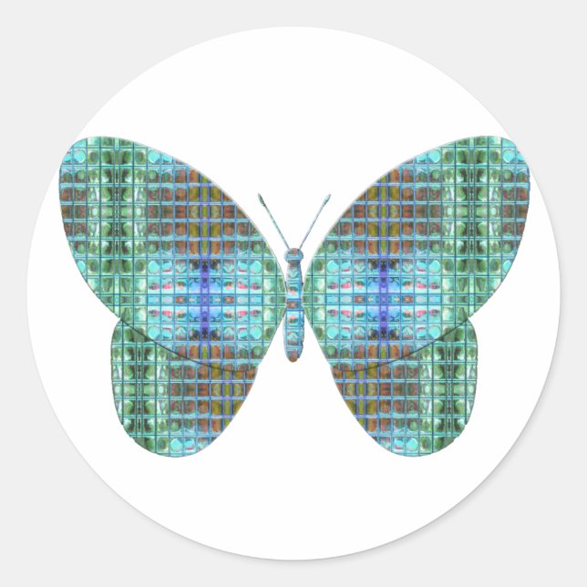 Judiska fjärilglaseffekter runt klistermärke (Framsida)