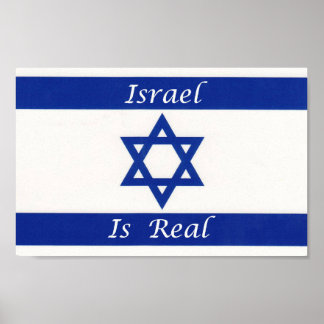 Judiska Flagga - Israel är reellt - Hebreiska stjä Poster