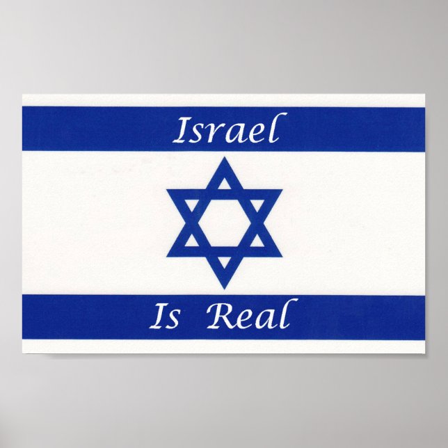 Judiska Flagga - Israel är reellt - Hebreiska stjä Poster (Framsidan)