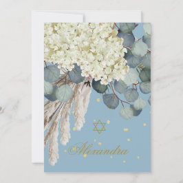 Judiska flicka Baby som namnger Blommigt Foliage B Inbjudningar