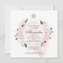 Judiska flickor som namnger Rosa ros stjärnan av D Inbjudningar