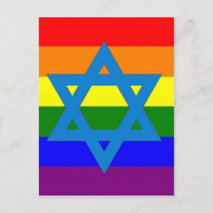 Judiska Gay pride Flagga Vykort