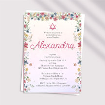 Judiska Girl Baby namnger Blommigt Rosa Star of Da