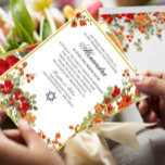 Judiska Girl Baby namnger Red Modern Blommigt Inbjudningar<br><div class="desc">Söt orange och röd blommigt Bakgrund Namnceremonin i det judiska baby. Utformningen är elegant med text som lätt kan ändras till din information. Välj bland ett antal pappra typer. Från en rad stationära från Chessies Bra Design. Rulla ner på sidan lite för att hitta samlingen eller hitta samlingen här https://www.zazzle.com/collections/baby_girl_naming_jewish_invitations_party_ideas-119348501586489090...</div>
