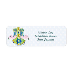Judiska Hamsa Returadress Etikett