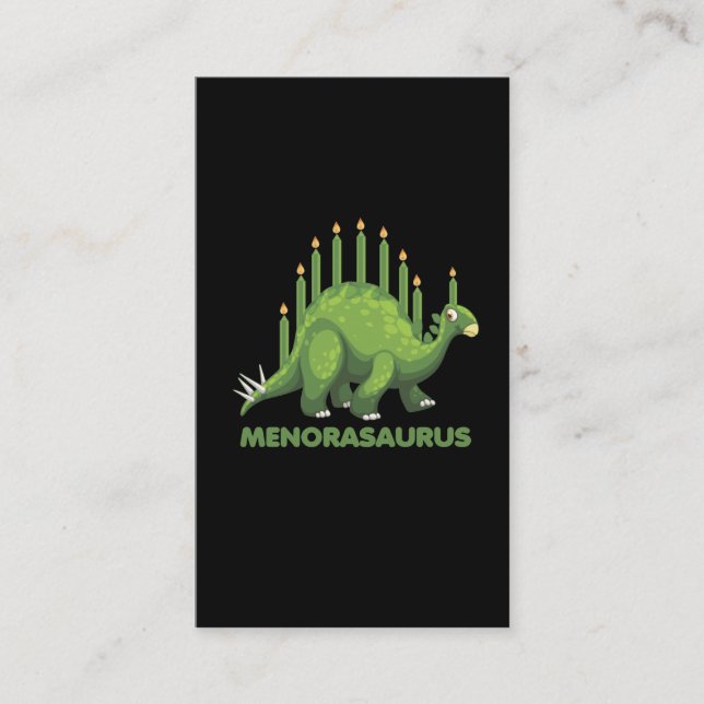 Judiska Hanukkah Dinosaur Menorah Jew Dino Fläkt Visitkort (Framsida)