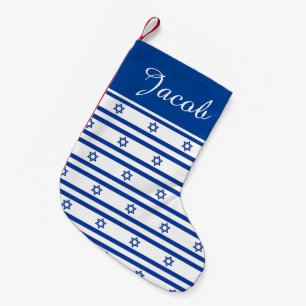 Judiska Hanukkah-Helgdag blå israelisk flagga Liten Julstrumpa