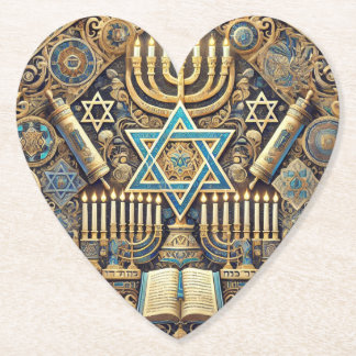 Judiska hjärtformade underlägg