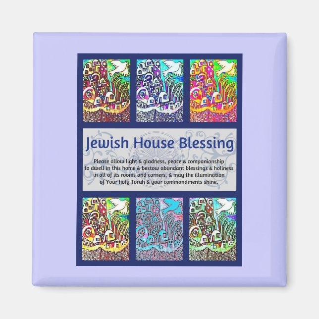 Judiska huset Blating City i Jerusalem Magnet (Framsidan)