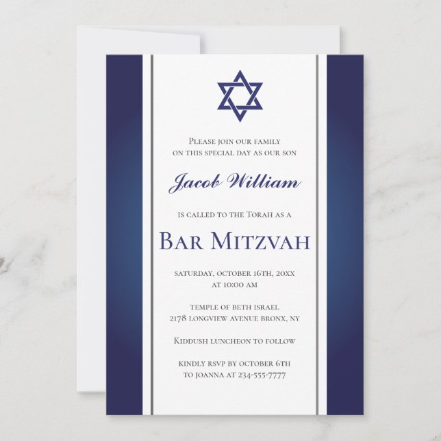 Judiska inbjudan till Personligen Pub Mitzvah (Framsida)