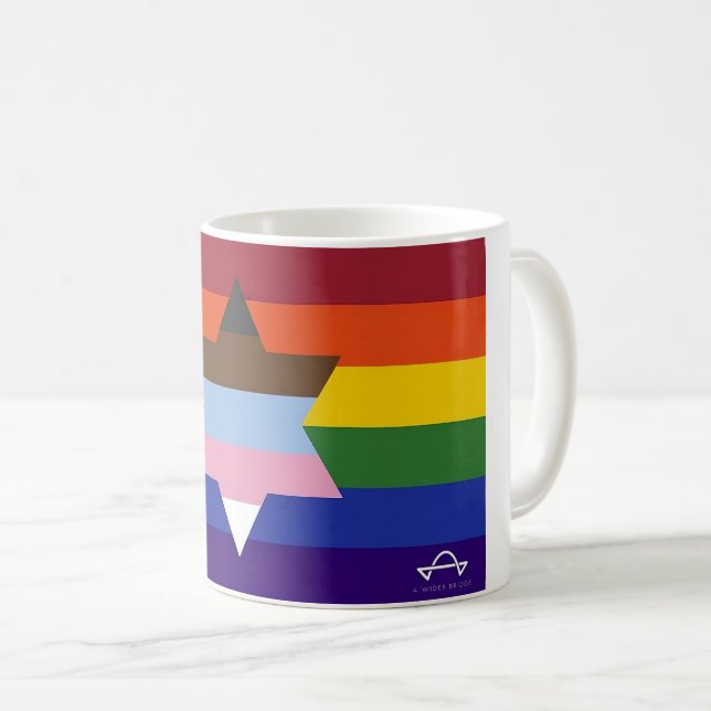 Judiska inkluderande Flagga - kaffe Mugg (Framsida höger)