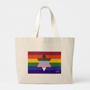 Judiska inkluderande Pride Flagga Tote Bag Jumbo Tygkasse
