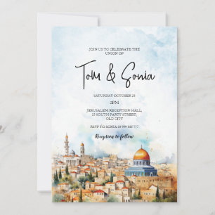 Judiska Jerusalem Bröllop Destination Inbjudningar
