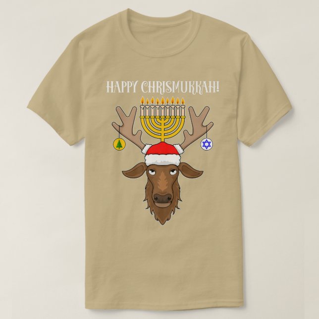 Judiska julrenen Lycklig Chrismukah T Shirt (Design framsida)
