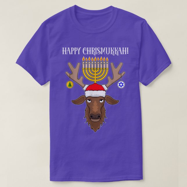 Judiska julrener Lycklig Chrismukah T-Shir T Shirt (Design framsida)