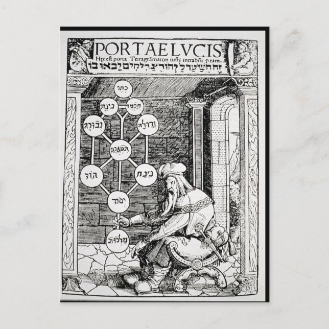 Judiska kabbalist med sephirot vykort (Framsida)