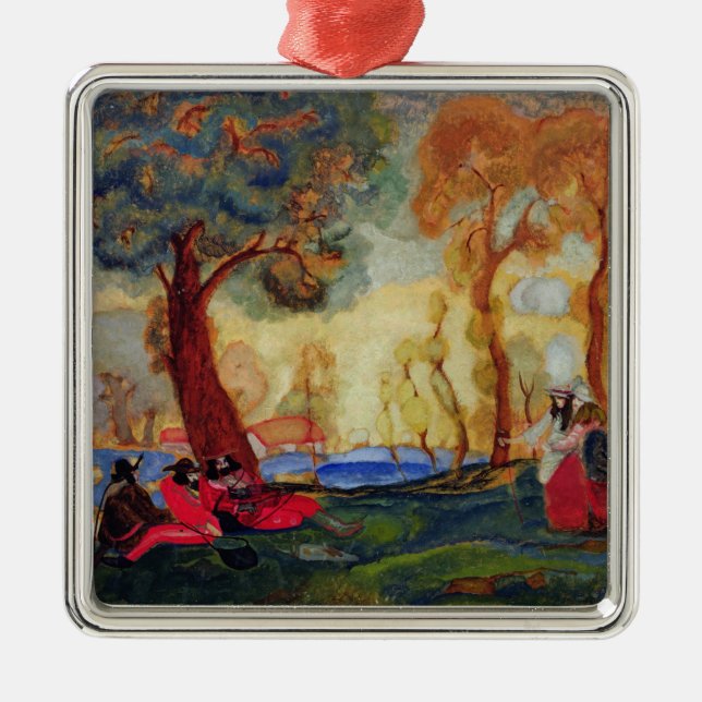 Judiska komiker som vilar, 1910s julgransprydnad metall (Framsidan)