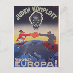 Judiska konspirationer Propaganda Poster Vykort