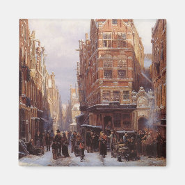 Judiska kvarteret i Amsterdam (Vintage City Scene) Magnet