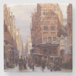 Judiska kvarteret i Amsterdam (Vintage City Scene) Stenunderlägg