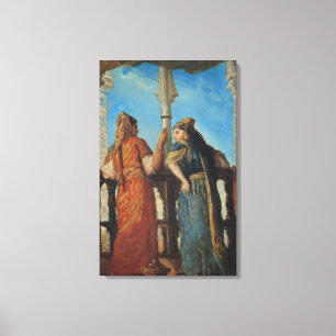 Judiska kvinnor på balkongen, Algiers, 1849 Canvastryck